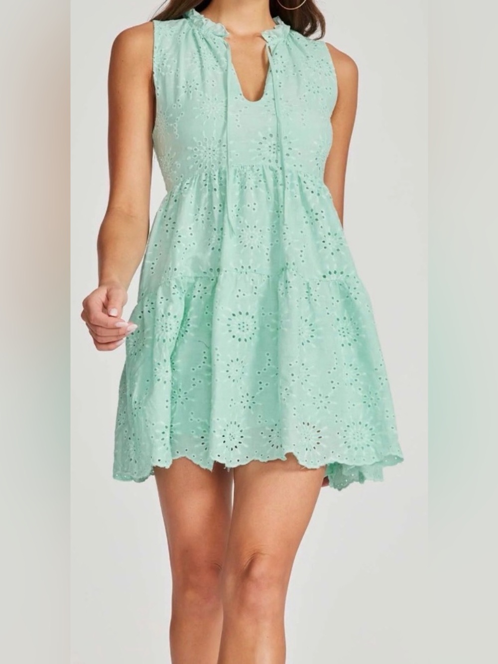 BB Dakota by Steve Madden The Papaya Babydoll Dress Bay Aqua Green Size Small